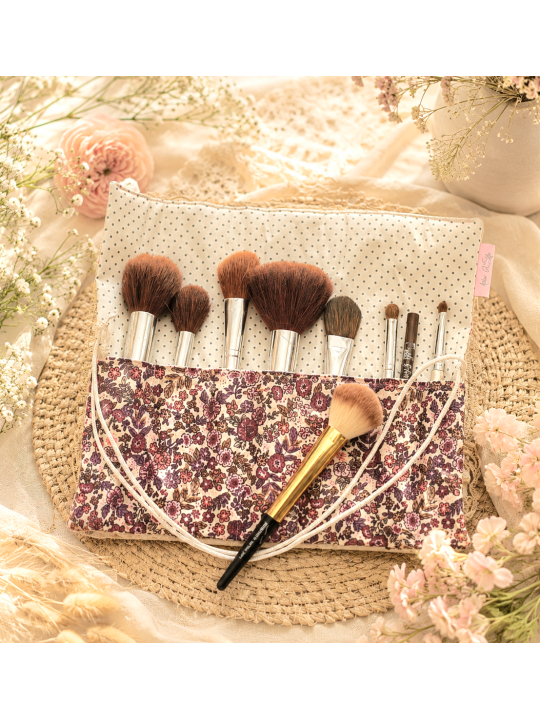 Pochette à pinceaux de maquillage, trousse à rouler