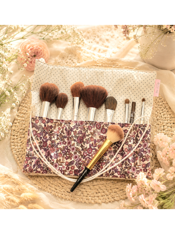 Pochette à pinceaux de maquillage, trousse à rouler