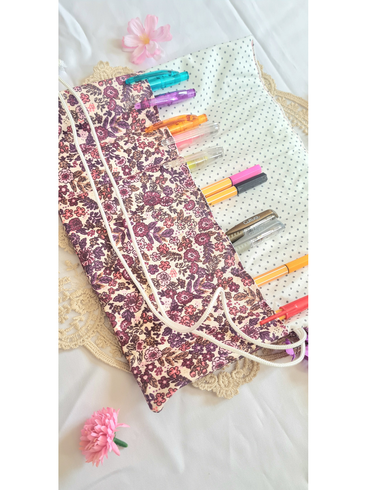 Pochette à pinceaux de maquillage, trousse à rouler