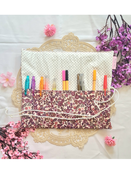 Pochette à pinceaux de maquillage, trousse à rouler