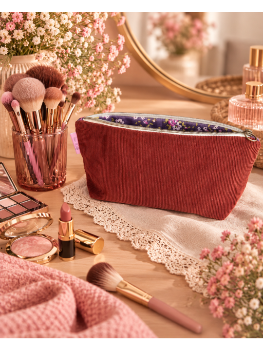 Trousse en velours côtelé