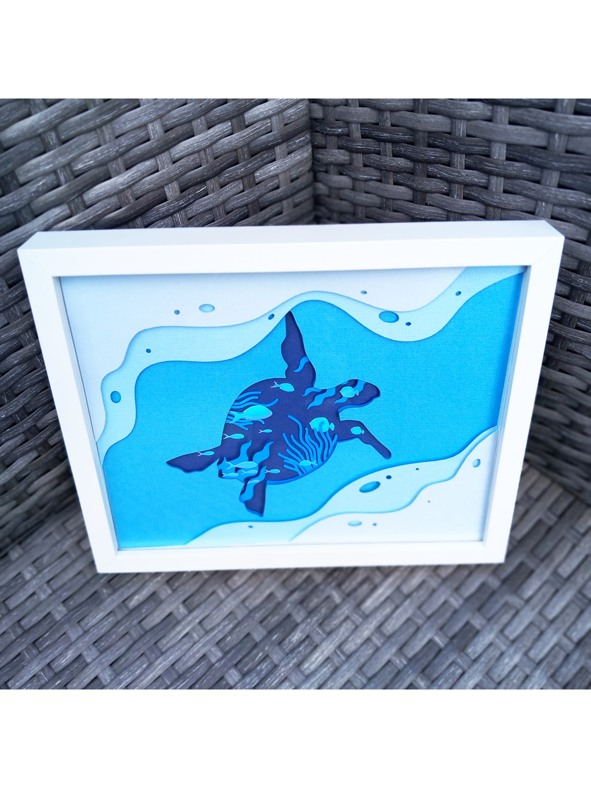 Cadre 3D marin tortue de mer 