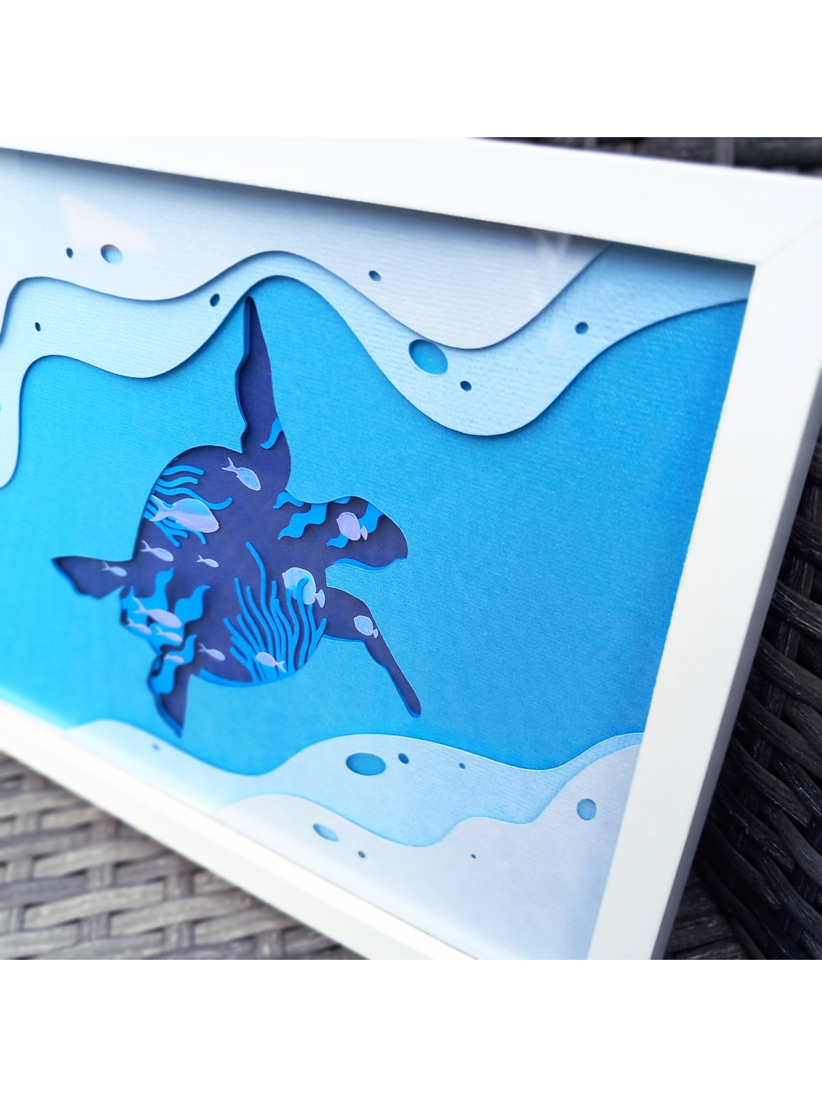 Cadre 3D marin tortue de mer 