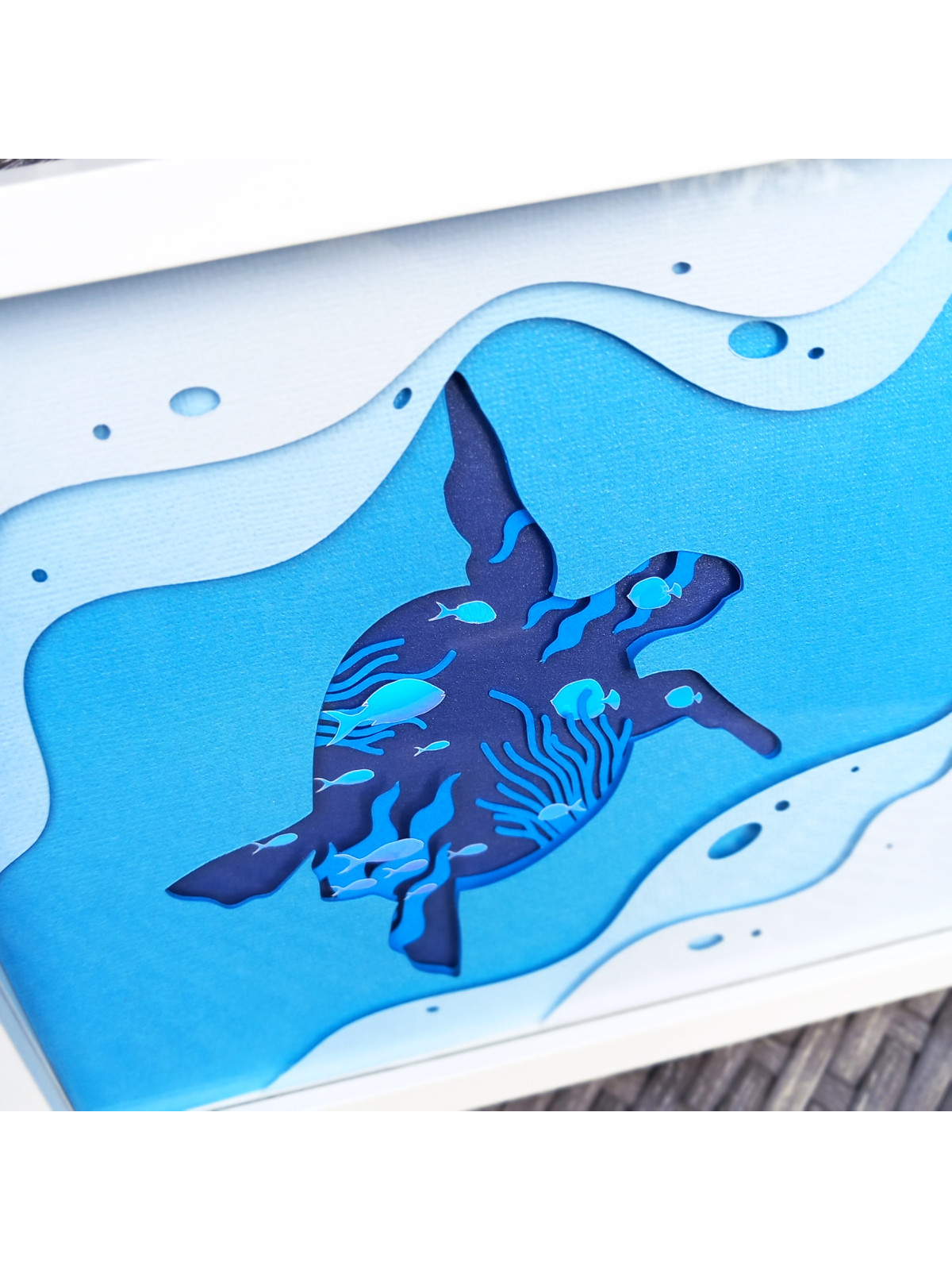 Cadre 3D marin tortue de mer 