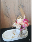 Le Duo Floral Éternel – Pot, Plateau & Son Bouquet