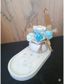 Le Duo Floral Éternel – Pot, Plateau & Son Bouquet
