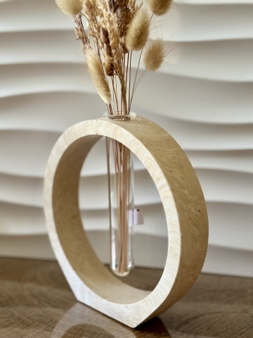 Soliflore rond marbré beige