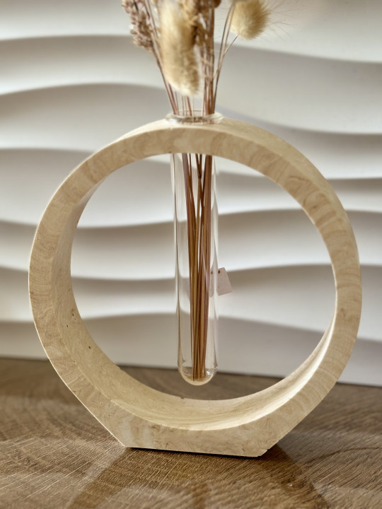 Soliflore rond marbré beige