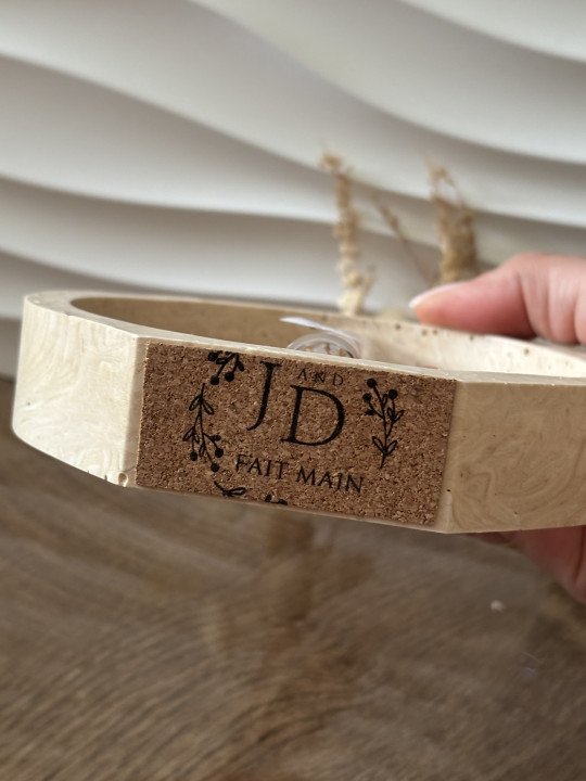 Soliflore rond marbré beige