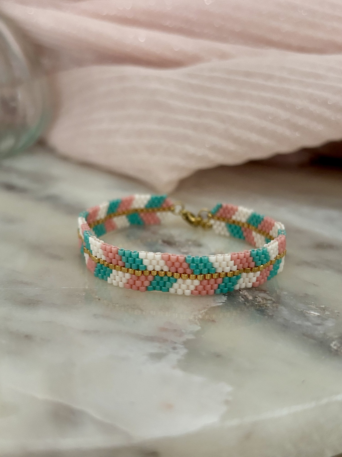 Bracelet tissage peyote en perles Miyuki 