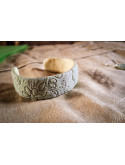 Bracelet manchette pistache en argile polymère