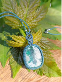 collier micromacramé pierre chrysocolle