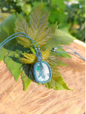 collier micromacramé pierre chrysocolle