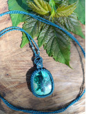 collier micromacramé pierre chrysocolle