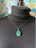 collier micromacramé pierre chrysocolle