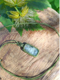 collier micromacramé pierre préhnite rutile