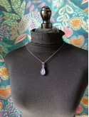 collier micromacramé pierre quartz rose