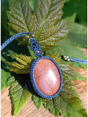 collier micromacramé pierre aventurine multicolore