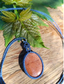 collier micromacramé pierre aventurine multicolore