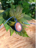 collier micromacramé pierre aventurine multicolore
