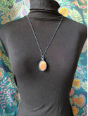 collier micromacramé pierre aventurine multicolore