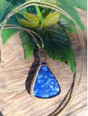 collier micromacramé pierre lapis lazuli