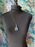 collier micromacramé pierre lapis lazuli