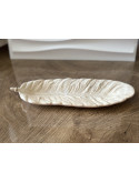 Vide-poche plume marbré beige