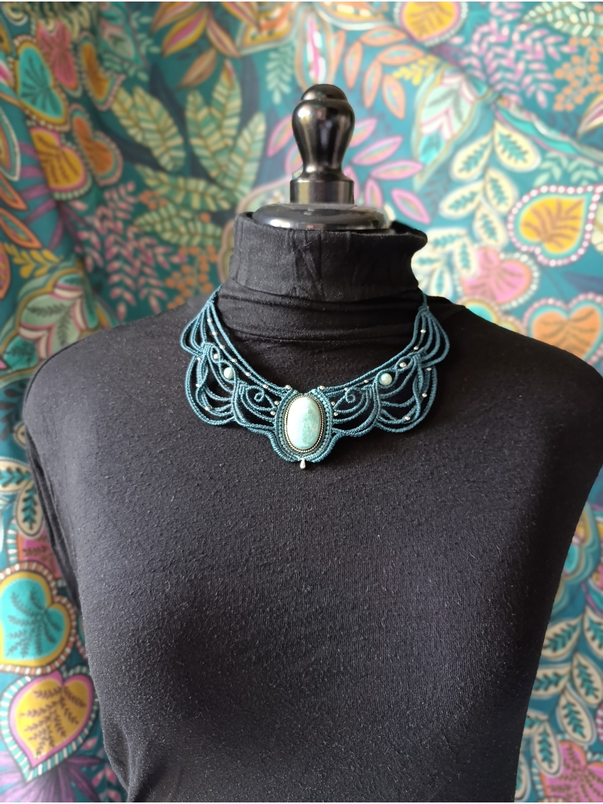 collier gorgone pierre amazonite