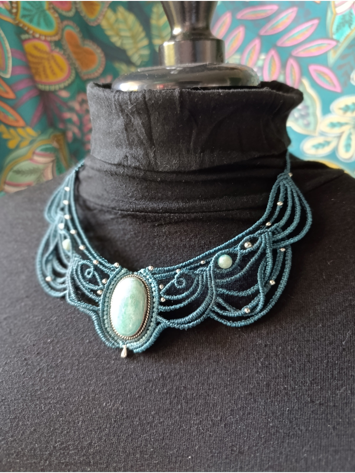 collier gorgone pierre amazonite