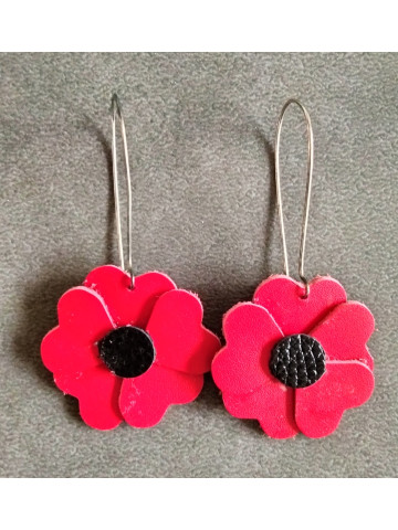 Boucles d'oreilles coquelicots 
