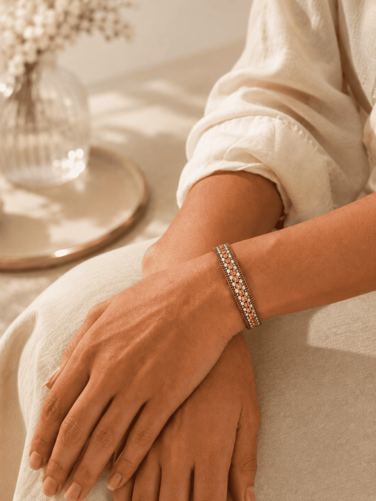 Bracelet femme strass dorés – Bijou bohème chic élégant