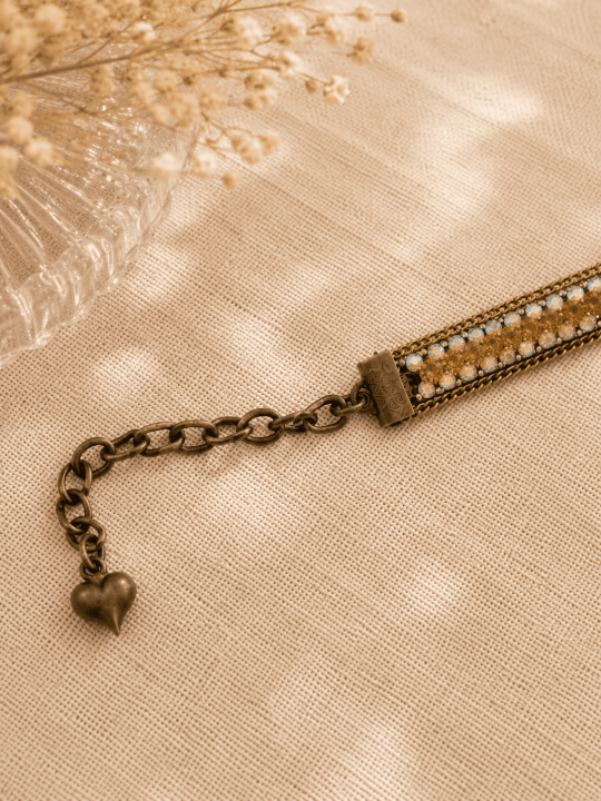 Bracelet femme strass dorés – Bijou bohème chic élégant