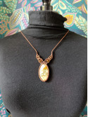 collier micromacramé pierre jaspe paysage