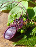 collier micromacramé pierre charoïte