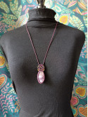 collier micromacramé pierre charoïte