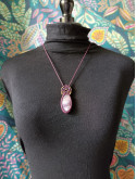 collier micromacramé pierre charoïte
