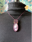 collier micromacramé pierre charoïte