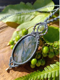 collier micromacramé pierre agate mousse