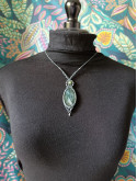 collier micromacramé pierre agate mousse
