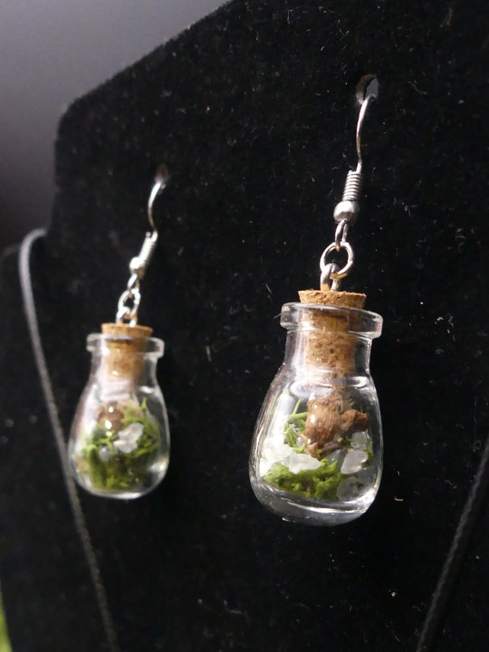 Parure de fioles XL poétiques - fleurs séchées forestières 