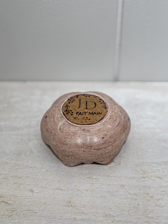 Bougeoir nénuphar marbré rouge 