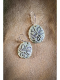 Boucles d’oreilles pistache en argile polymère et argent sterling