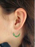 Boucles d'oreilles créoles en acier inoxydable et pierres naturelles 
