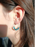 Boucles d'oreilles créoles en acier inoxydable et pierres naturelles 