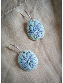 Boucles d’oreilles pistache en argile polymère et argent sterling