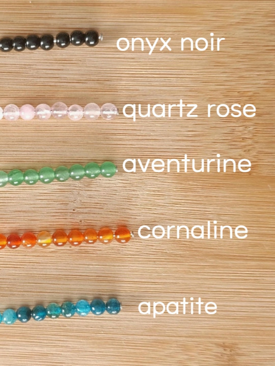 Boucles d'oreilles créoles en acier inoxydable et pierres naturelles 