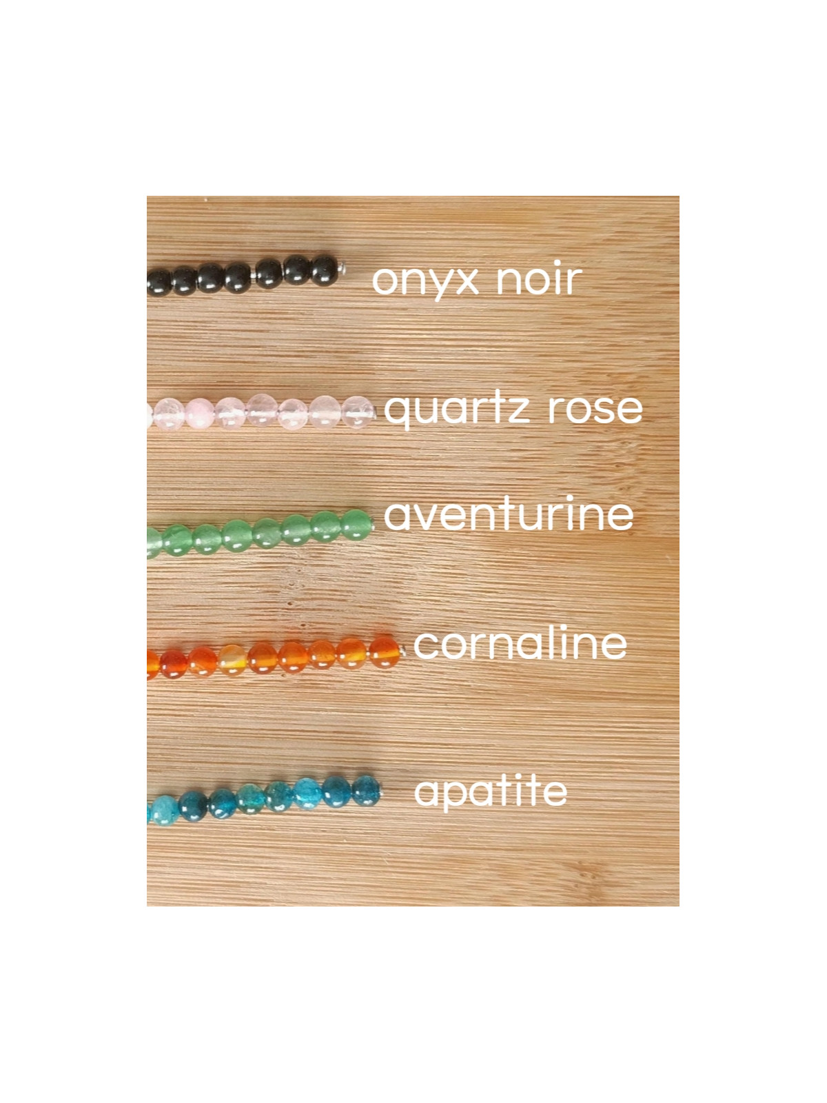 Boucles d'oreilles créoles en acier inoxydable et pierres naturelles 