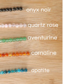 Boucles d'oreilles créoles en acier inoxydable et pierres naturelles 