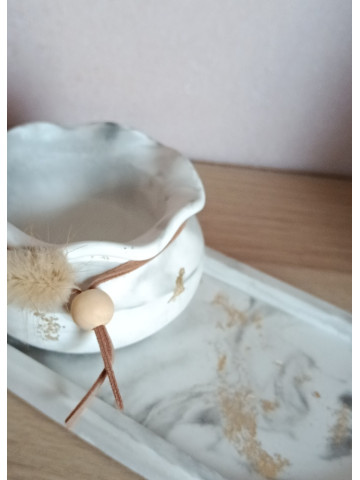 Le Duo Floral Éternel – Pot, Plateau & Son Bouquet